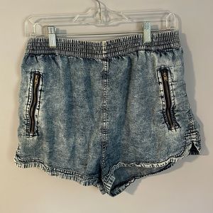Forever 21 High Waist Denim Shorts - Blue